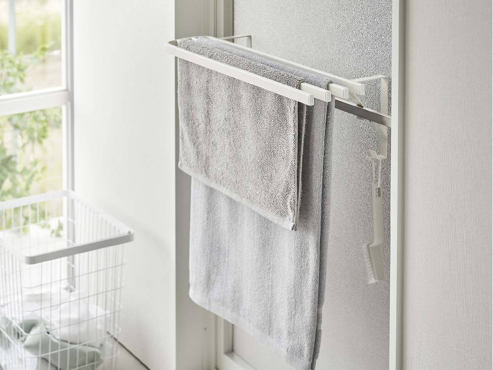 【tower/タワー】浴室扉タオル掛け上 バスタオルハンガー