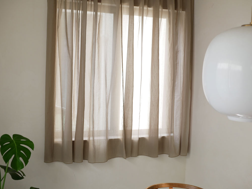 【Comore Sun】コットンのクリップ留めカーテン 1枚