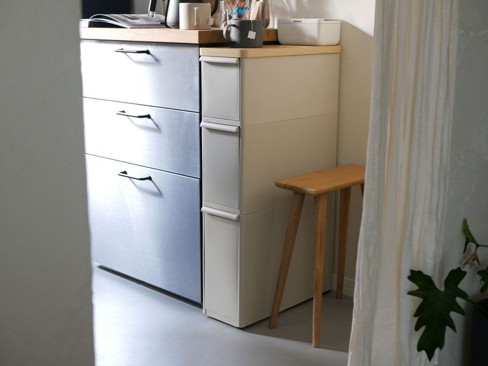 【like-it/ライクイット】狭いところに収納できる天板付きスリムストレージ ストッカー