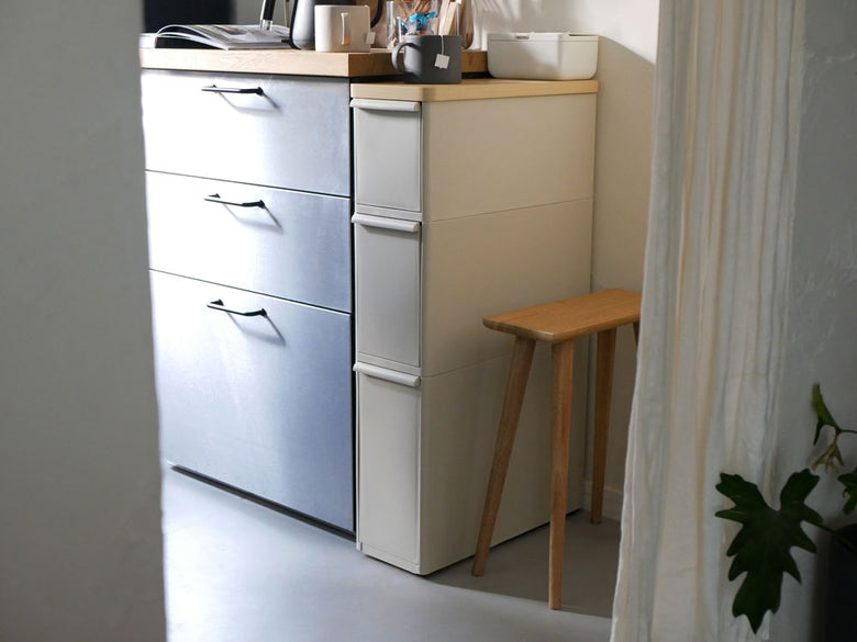 【like-it/ライクイット】狭いところに収納できる天板付きスリムストレージ ストッカー