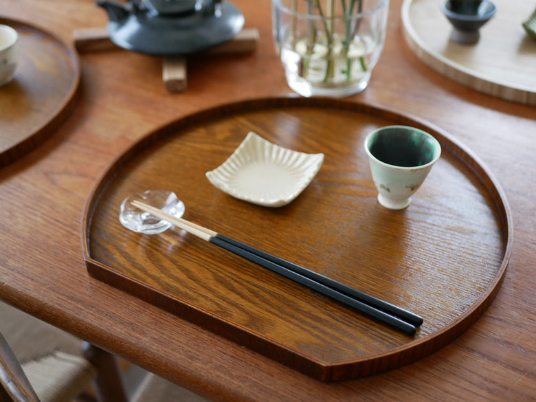 【木の器】天然木の半月盆