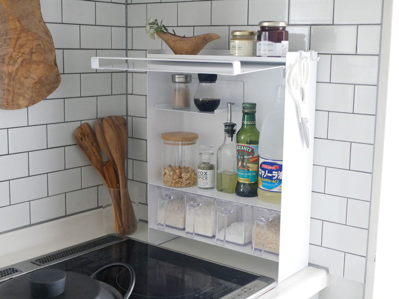 【tower/タワー】前が開く 隠せる調味料ラック