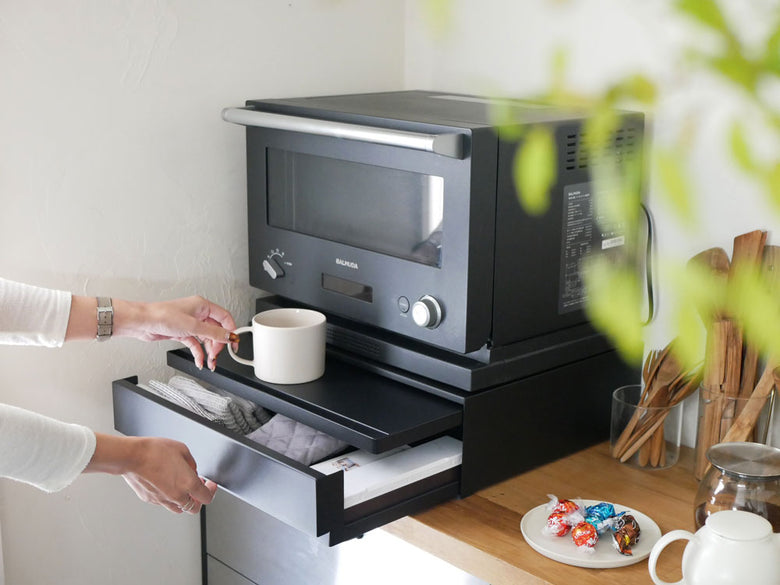 【tower/タワー】ツーウェイ キッチン家電下引き出し&スライドテーブル