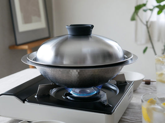 《蒸し器セット》【Arnest/アーネスト】とにかく洗いやすいステンレス卓上鍋/のせるだけ蒸し器