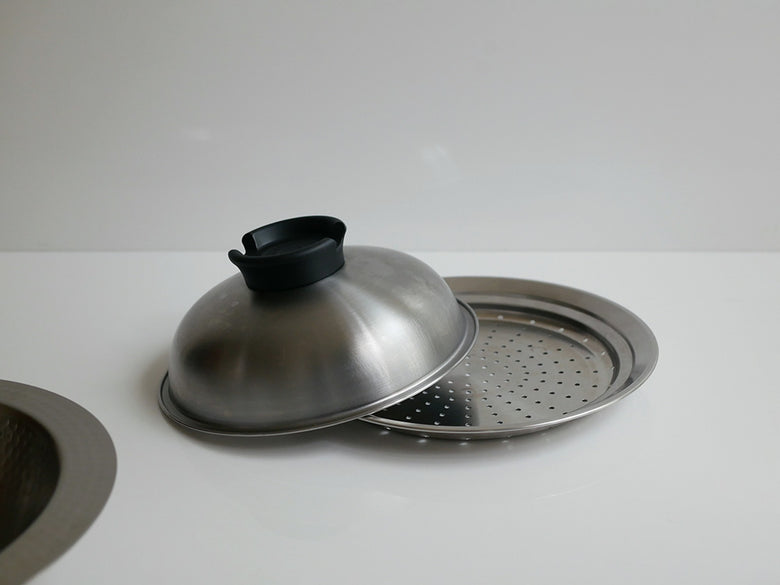 《蒸し器セット》【Arnest/アーネスト】とにかく洗いやすいステンレス卓上鍋/のせるだけ蒸し器