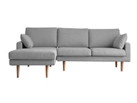 カウチソファ / グレー / 脚 ホワイトオーク - シェーズロング（左肘）＋2人掛け（右肘）