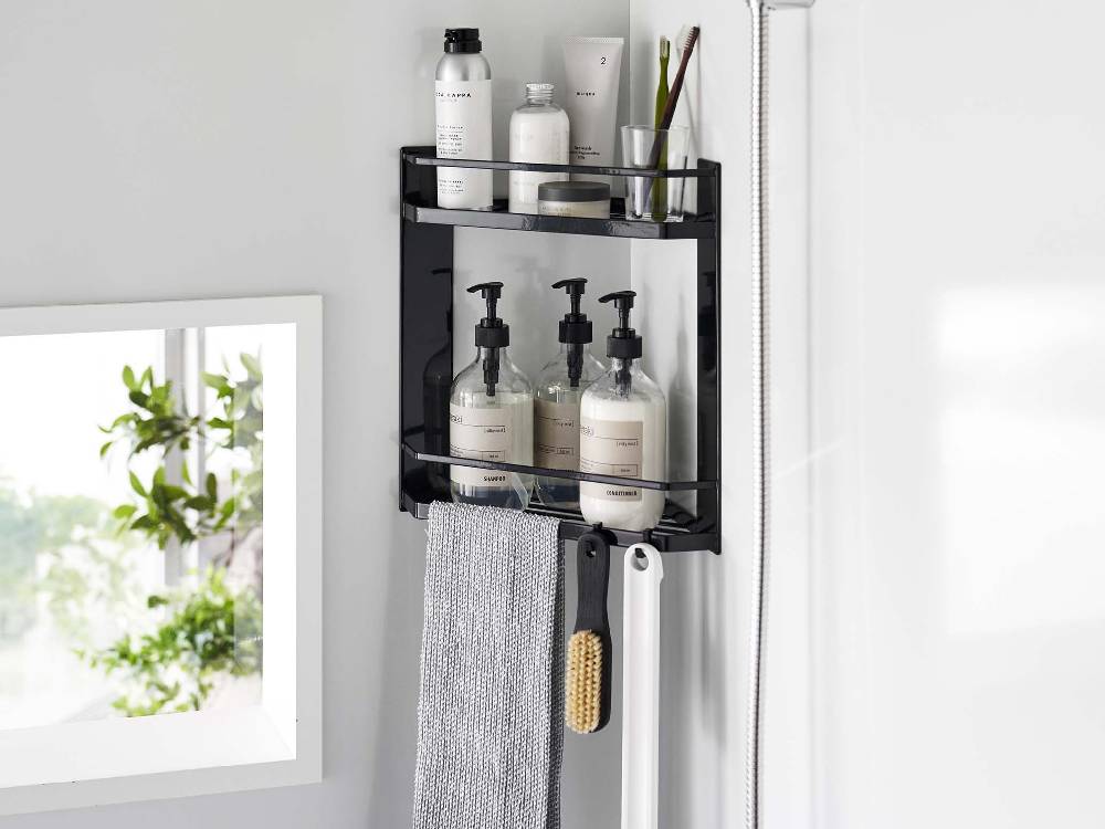 【tower/タワー】マグネットバスルームコーナーラック 2段